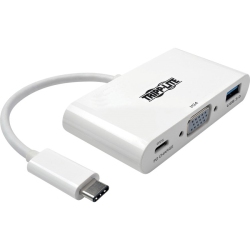 TRIPP LITE USB 3.1 Gen 1 USB-C to VGA Adapter With USB-A And USB-C Pd Charging Ports, Thund