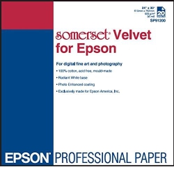 EPSON Somerset Velvet - Paper - Cotton Rag Paper - 36 In X 44 In - 505 G/m2 - 10