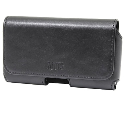 GENTEC Roots Leather Adjustable Horizontal Holster for Large Smartphones In Black