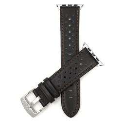 BANDINI Brown, Gt Rally Perforrated, Vented Racer Leather 41MM / 40MM / 38MM Apple Watch Strap Band, Series 8 7 6 5 4 3 2 1 & Se In Multicolor