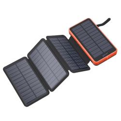 NAVOR Foldable Design Solar Charger 20000Mah Portable Solar Power Bank \w Dual 2.1A Outputs Waterproof External Battery Pack Compatible \w Smart