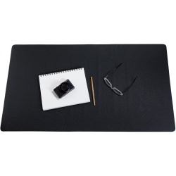 ZBRANDS // Leather Smooth Desk Mat Pad Blotter Protector, Midnight Black, Extended Non-Slip Rectangular, Laptop (36" X 20")