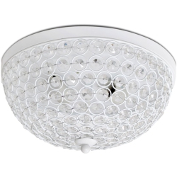 ALL THE RAGES CANADA Elegant Designs Elipse Crystal 2 Light Ceiling Flush Mount In White