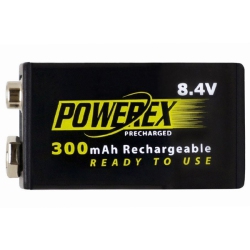 POWEREX 9 Volt Nimh Rechargeable Battery (300 Mah)