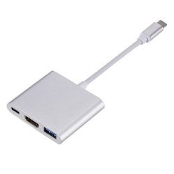 HLD USB-C Hub With HDMI 3-In-1 Charging Port Adapter for New Apple Macbook Chromebook Pixel Samsung S9 And More