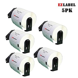 EZLABEL 5Pk Of Brother Dk1241 Shipping Labels 4"x6" 200 Labels/roll Compatible With Own Cartridge Holder