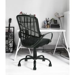 FURNITURER High-Back Swivel Mesh Office Chair Ajustable Computer Chair Conference Office Chair (Black)