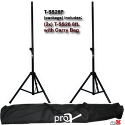 PROX T-Ss26P All Metal Speaker Stand Set W/ Carrying Case