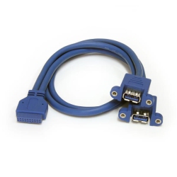 STARTECH 2 Port Panel Mount USB 3.0 USB A to Motherboard Header Cable