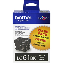 BROTHER Ink Cart Lc61Pks Genuine Blk 2Pk