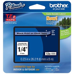 BROTHER Laminated P-Touch Tape - Clear (Tze111)