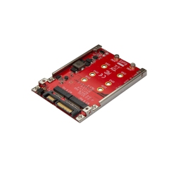 STARTECH.COM Dual Slot M.2 to SATA Adapter for 2.5" Drive Bay - - (S322M225R) In Red