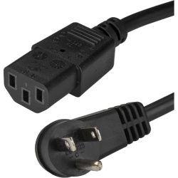 STARTECH 6 Ft Power Cord - Right-Angle Nema 5-15P to C13