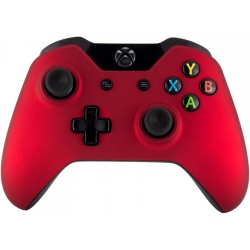 HLD Soft Touch Grip Front Housing Shell Faceplate for Standard Xbox One Controller ( Fits Both With 3.5MM Port And Without 3.5 MM Port) In Red