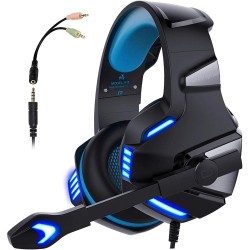 NAVOR Gaming Over-Ear Headset for Ps5 Ps4 Switch Xbox One, Gaming Clear Sound Headphones All-In-1 \w Mic Stereo Surround Noise Reduction Led Lights