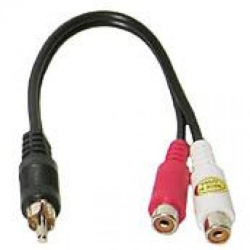 TECH CRAFT 6" 1 Rca Male to 2 Rca Female Y-Splitter Cable - Techcraft
