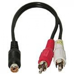 TECH CRAFT 6" 1 Rca Female to 2 Rca Male Y-Splitter Cable - Techcraft