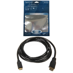 TECH CRAFT 6 Ft. HDMI to Mini-HDMI 1.3C Cable (Male/male) - Techcraft Packaging In Platinum