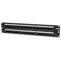 TRIPP LITE Cat6/cat5 110 Patch Panel, 568B, Rj45 Ethernet 48-Port 2U Rack-Mount - - (N252-048) In Black