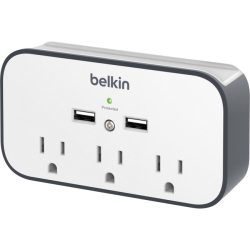 BELKIN COMPONENTS Surge, 3Ot, 540J, 2 USB-2.4A Shared, Wall Mount Cradle