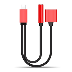 NAVOR 3.5MM Audio + Lightning Charge 2 In 1Adapter Splitter Dongle Aux for Iphone 13 12 13 11 8 7