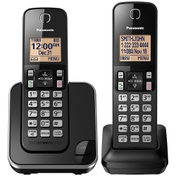 PANASONIC Kx-Tgc352B Expandable Cordless Phone With Amber Backlit Display - 2 Handsets