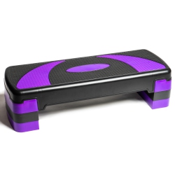 PRISP 3-Level Aerobic Stepper (4"/6"/8") Step Platform for Home Gym & Fitness Training (Purple & Black)