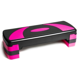 PRISP 3-Level Aerobic Stepper (4"/6"/8") Step Platform for Home Gym & Fitness Training (Pink & Black)