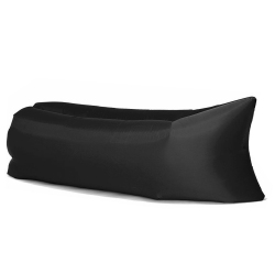 POUCHCOUCH Easy Inflatable Waterproof Lounger Sofa Airbed Couch for Indoor Or Outdoor Use With Carry Bag (Black)