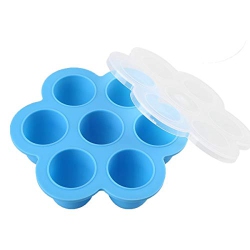 C-MALL Instant Pot Egg Bite Silicone Mold – for Instant Pot And Pressure Cookers, Reusable Food Container With Lid (Blue)