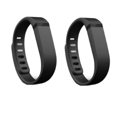 C-MALL Fitbit Flex Replacement Bands With Metal Clasps (2PC Small) In Black