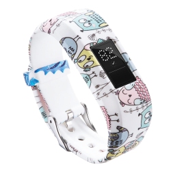 STRAPSCO Patterned Silicone Rubber Replacement Watch Band Strap for Garmin Vivofit 3 - Cartoon Owls - Medium-Long
