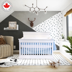 BEBELELO - 5 Pieces Bedding for Baby - And White With A Sheep Pattern In Blue