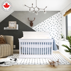 BEBELELO - 5 Pieces Bedding for Baby - And White With A Sheep Pattern In Blue