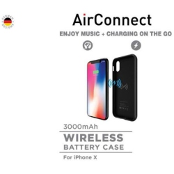 SAMA -Air Connect Wireless Battery Case for Iphone X 3000 Mah Free Screen Protector - In Black