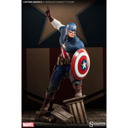 MARVEL Captain America 22 Inch Statue Figure Premium Format - Captain America Allied Charge On Hydra Sideshow 3001961