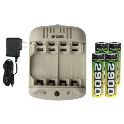 POWEREX Mh-C204Fa Aa / Aaa Smart Battery Charger & 4 X Aa Nimh Accupower Batteries (2900 Mah)