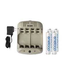 POWEREX Mh-C204Fa Aa / Aaa Smart Charger & 4 X Aaa Nimh Panasonic (Sanyo) Eneloop Batteries (800 Mah)