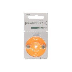 POWERONE 2-Card Size P13 Accu Plus Rechargeable Hearing Aid Batteries