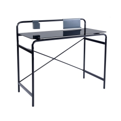 FURNITURER Tempered Glass Metal Computer Desk Table Modern Stylish