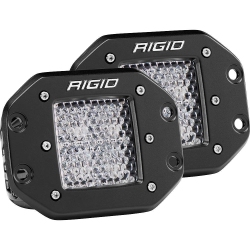 RIGID INDUSTRIES D-Series Pro - Flush Mount - Diffused - Pair - In Black