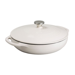 LODGE Ec3Cc13 Enameled Cast Iron Casserole, 3.6 Quart In White