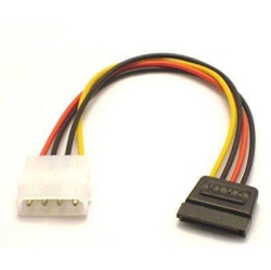 LAPTOPPARTS.CA 4 Pin Ide Molex Male to 15 Pin Female SATA HDD DVD Adapter Power Cable