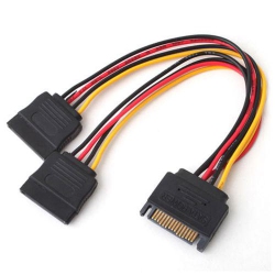 LAPTOPPARTS.CA New Genuine SATA Male to 2 Female 15Pin Power HDD Splitter Connector Cable