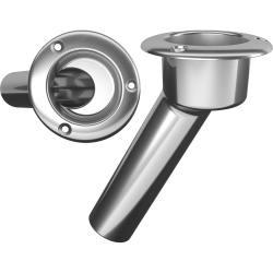 MATE SERIES Stainless Steel 30° Rod & Cup Holder - Open - Round Top