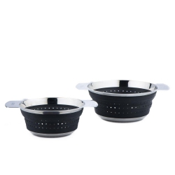 HUTCH KITCHEN Collapsible Silicone Colander (Noir)
