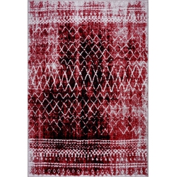 LA DOLE RUGS Verona Black Diamond Pattern Area Rug 6'5" X 9'5" In Red