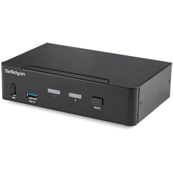 STARTECH 2 Port Displayport Kvm Switch - Taa Compliant - 4K 60Hz - 2 Port USB 3.0 Hub - Digital & Analog Audio
