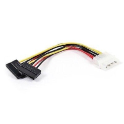 TIGUYCO PLUS 6 In. SATA Serial Ata Splitter Power Cable (1 X 5.25 to Two (2) 15Pin SATA Power Connector)
