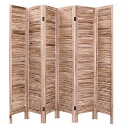 COSTWAY 67" High 6 Panel Room Divider Furniture Classic Venetian Wooden Slat Home